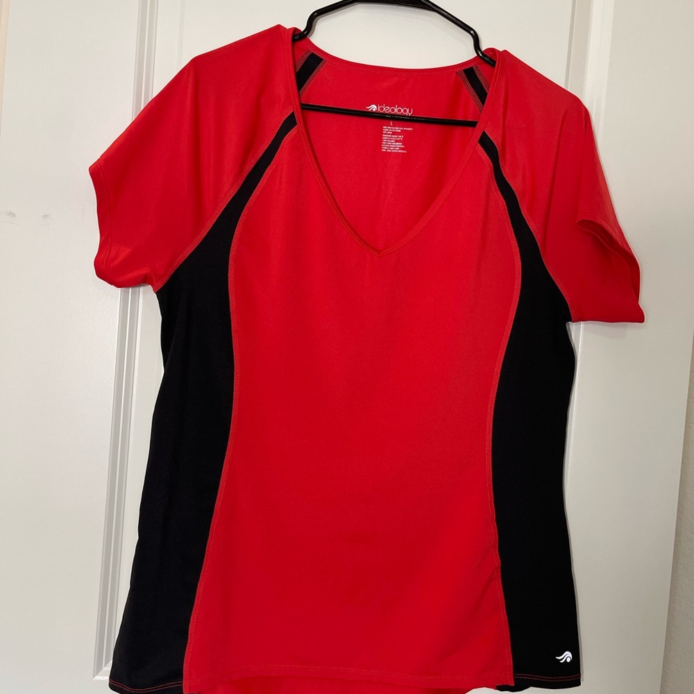 Ideology Red and Black Fitted Short Sleeve Tee